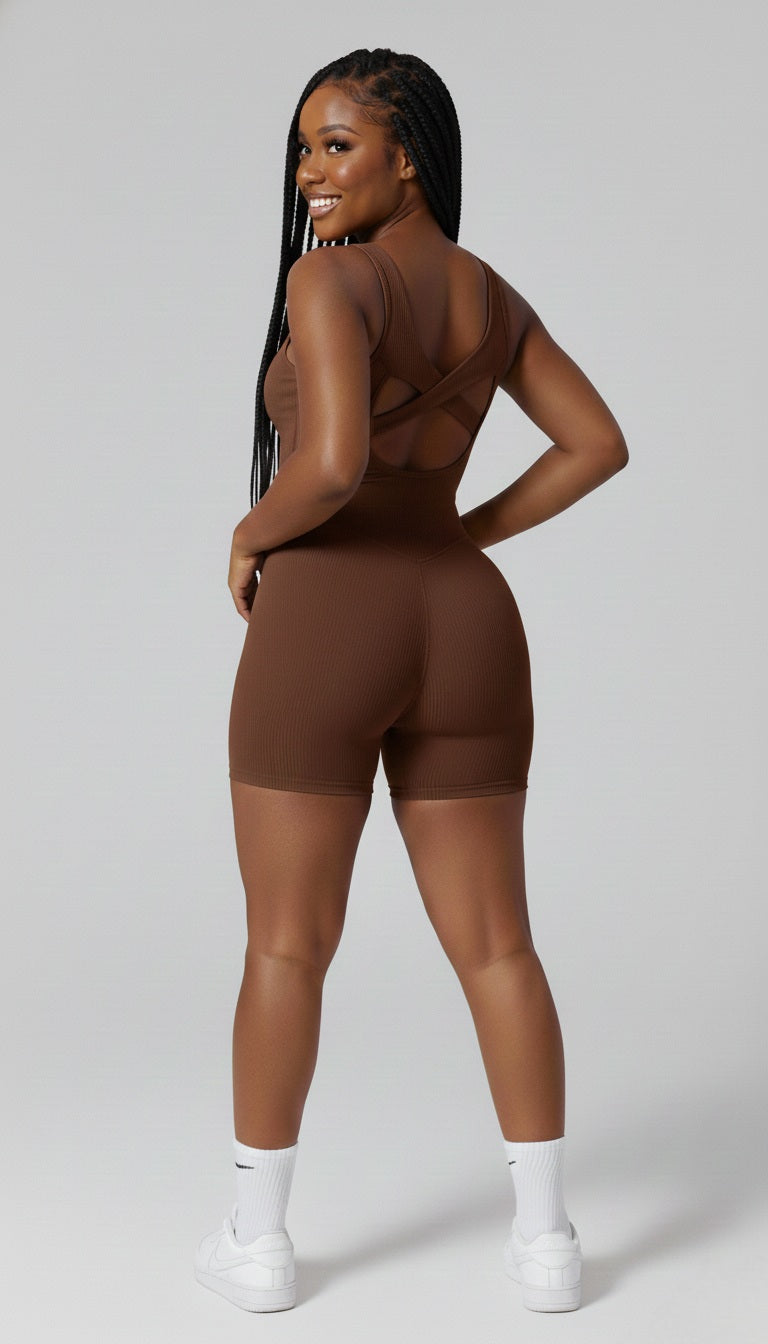 The "Versa Sculpt" Ribbed Mini Jumpsuit