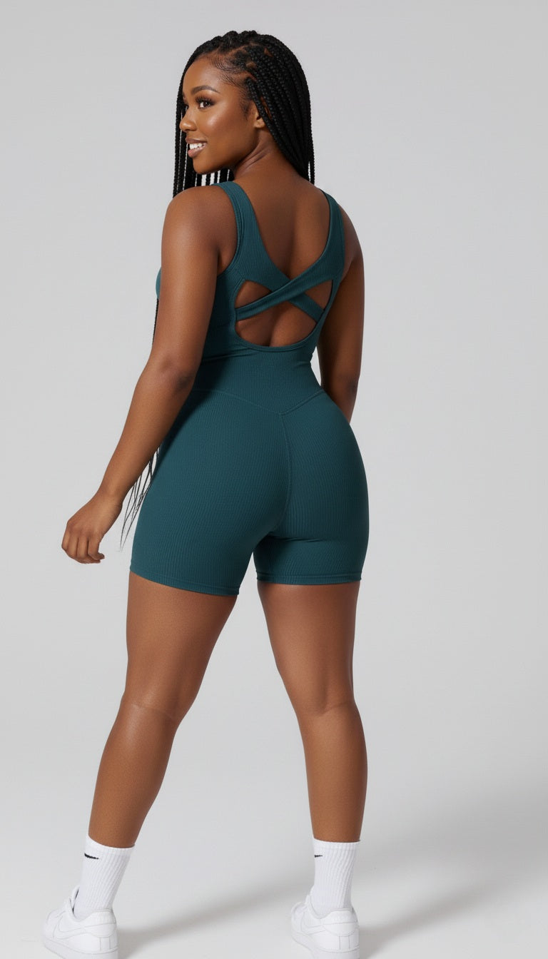 The "Versa Sculpt" Ribbed Mini Jumpsuit
