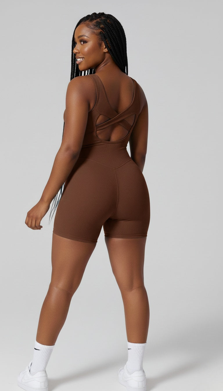 The "Versa Sculpt" Ribbed Mini Jumpsuit